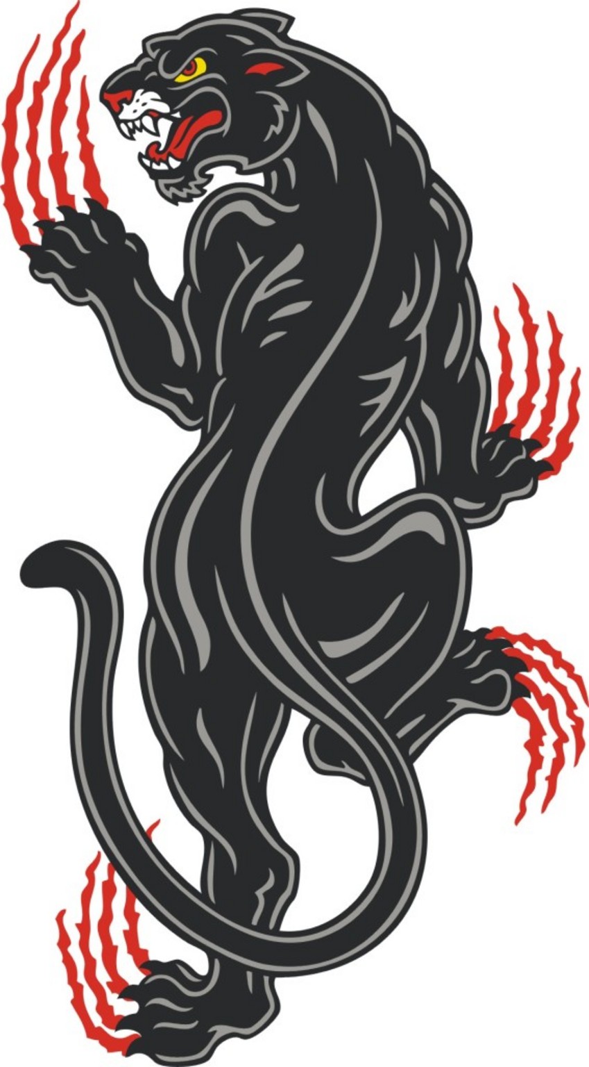 Panther Crawling And Scratching Tattoo Sample