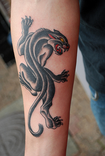 Traditional Panther Tattoo