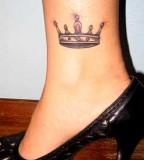 Crown Tattoos in Woman's Legs