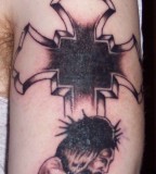 Jesus Cross Dagger Crown Tattoos Pictures