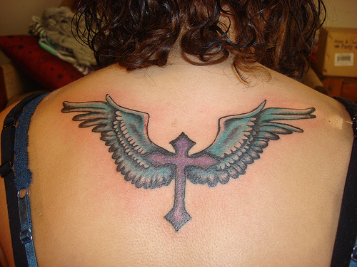 Cross Tattoos For Women’s Upper Back