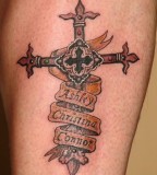 Cross Amp Banner With Kids Names  Tattoo Picture At Checkoutmyink