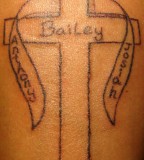 Cross Outline With Bannerboy Names Tattoo Pictures At Checkoutmyink