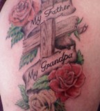 Cross And Roses Tattoo Full of Memories