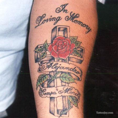 Cool Cross and Rose Tattoo For Man