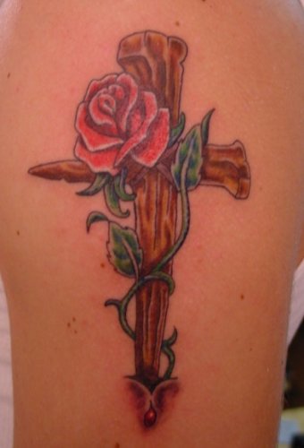 Cross and Beauty Red Roses For Girls