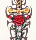 Rose and Cross Tattoos and Unique Art Tattoo Designs