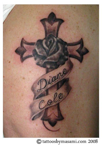 Tattoos Pennsylvania Cross And Rose Tattoo For Girls