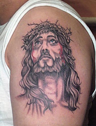 Jesus And The Crown Of Thorns Tattoo Cool Tattoo Designs