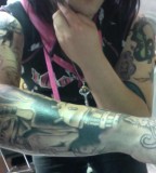 Dahvie Vanity Tattoo on Right Arm