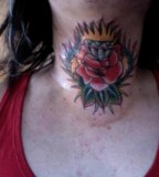 Beauty of Rose Tattoo on Neck