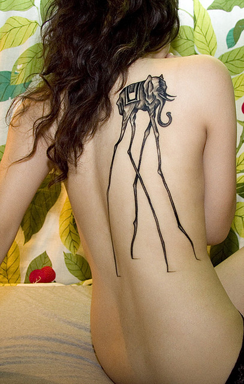 Salvador Dali Elephant Tattoo for Women (NSFW)