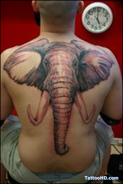 Big Salvador Dali Elephant Tattoo Design for Men