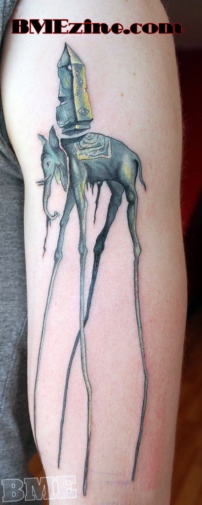 Art The Dali Elephant Tattoo Ink for Man and Women