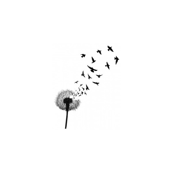 Simple Dandelion Birds Tattoo Design