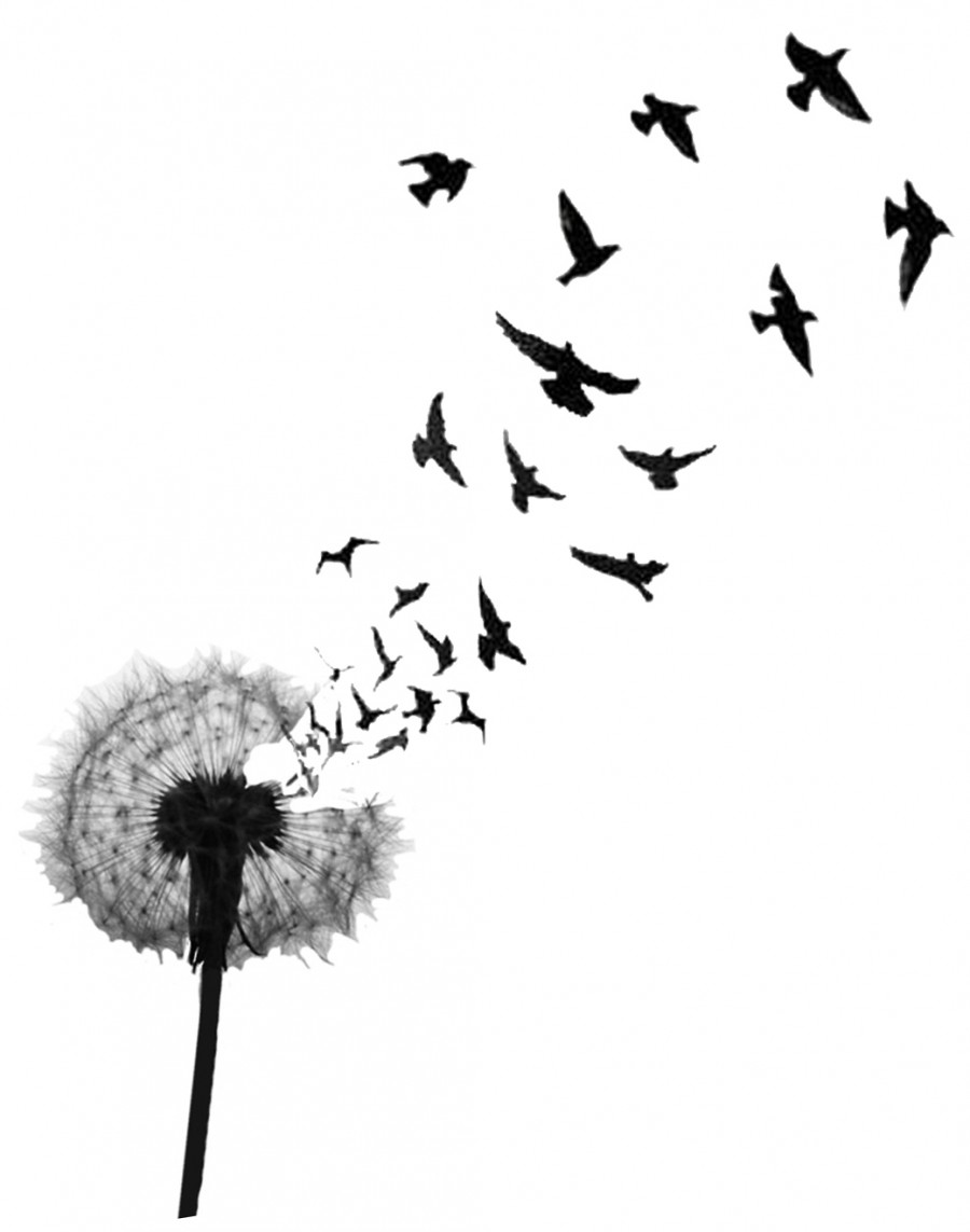 Dandelion And Birds Tattoo Design