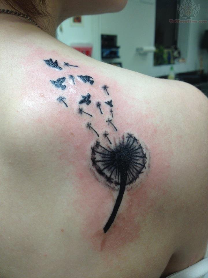 Flying Birds And Dandelion Tattoos Pictures