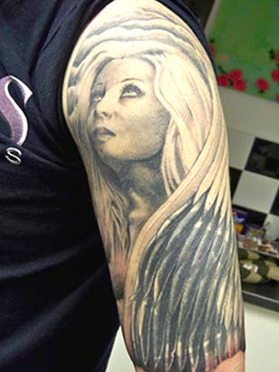 Blondie Dark Angel Tattoo Design on Arm