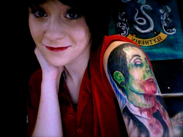 Zombified Davey Havok of AFI Tattoo Girl’s Upper Arm