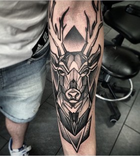 deer geometric arm tattoos for men deer geometric arm tattoos for men