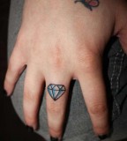 Cute Small Diamond Girls Tattoo on Finger