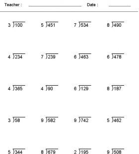 division questions