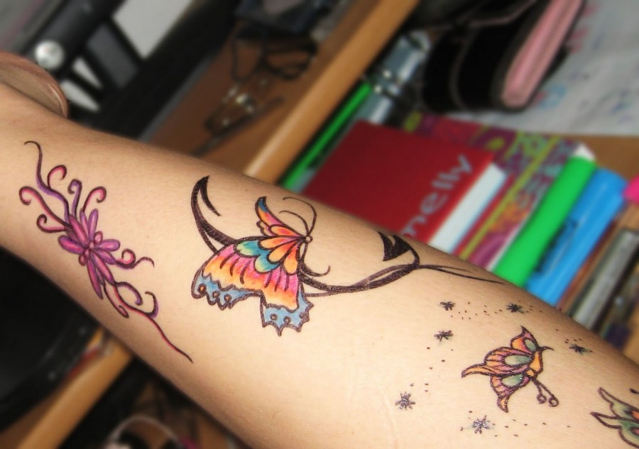 Colored Wonderful Butterfly DIY Temporary Tattoo Ideas