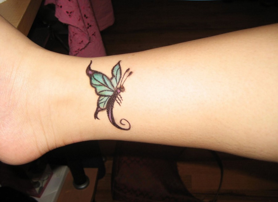 Blue Beautiful Butterfly DIY Temporary Tattoo Design