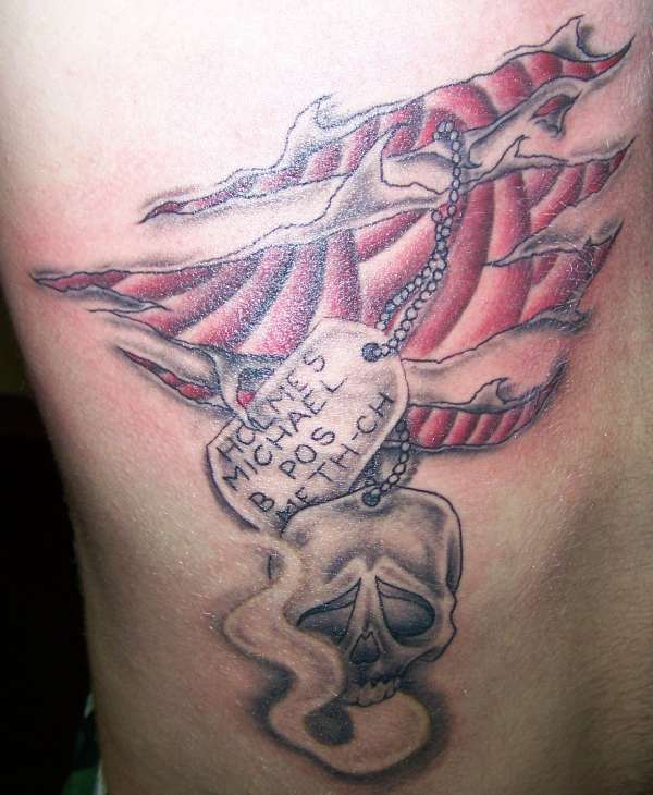 Evil Dog Tags Tattoo