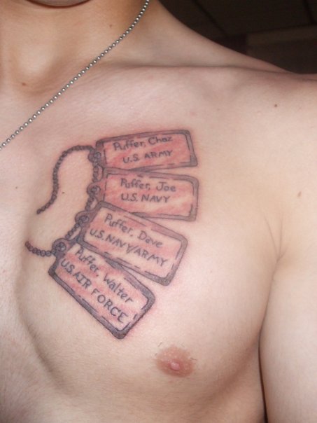 Family Dog Tags Tattoo Design