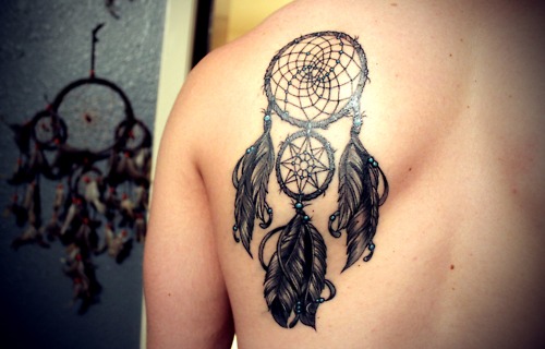 Great Bold Dreamcatcher Tattoo Designs