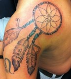 Awesome Dreamcatcher Tattoo Designs on Shoulder for Men