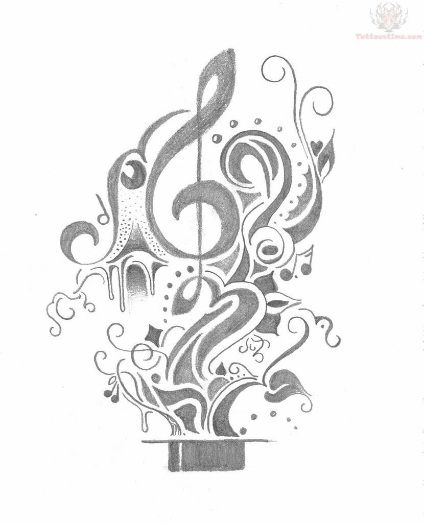 Music Tattoos Design Sketch