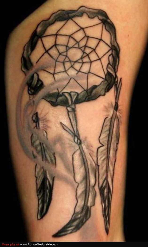 Amazing Tattoo Design Of Dreamcatcher