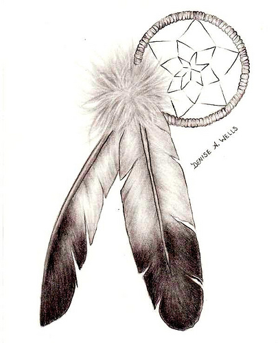 Dreamcatcher Tattoo Design Sketch On Side