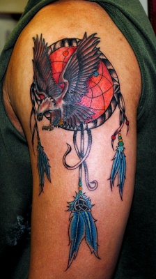 Beautiful Dreamcatcher Tattoo Design on Hands for Men