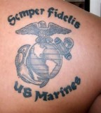 Semper Fidelis Eagle Globe And Anchor Marine Corps Tattoo