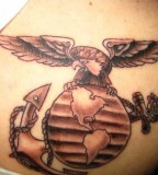 Eagle Globe And Anchor Brown Tattoo