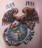 1989-1994 Eagle Globe Anchor Tattoo