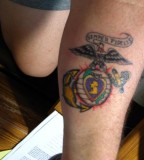 Purple Heart Eagle Globe And Anchor Tattoo