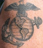 Patriotic Tattoo Eagle Globe And Anchor Tattoo