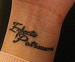 Wrist Art-Full Cursive Harry Porter Expecto Patronum Tattoo