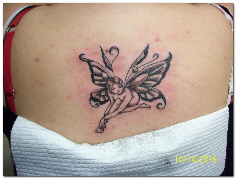 Small Beautiful Fairy Girls Shaped Tattoo Design Photo