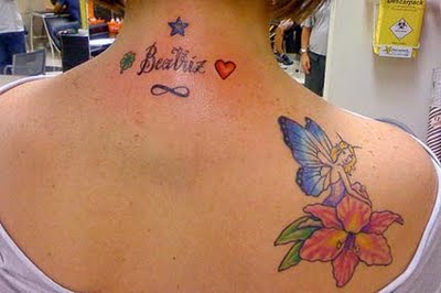Bright Colorful Fairy Shaped Tattoo Design Pic