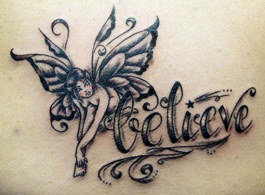 Fairy Scripture Tattoo Design with the Meaning Photo