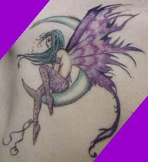 Lavender Moon and Fairy Themed Tattoo Design