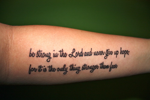 Unique Forearm Tattoos – Faith Quotes Tattoo