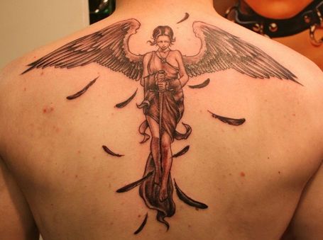 Love And Faith Angel Tattoo Design