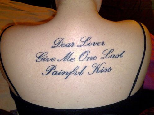 Back Tattoo Ideas – Lettering Quote Tattoos