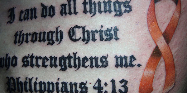 Awesome Bible Verse “Philippians 4:13” Strength Tattoo Designs